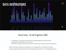 Tablet Screenshot of datainspirations.com